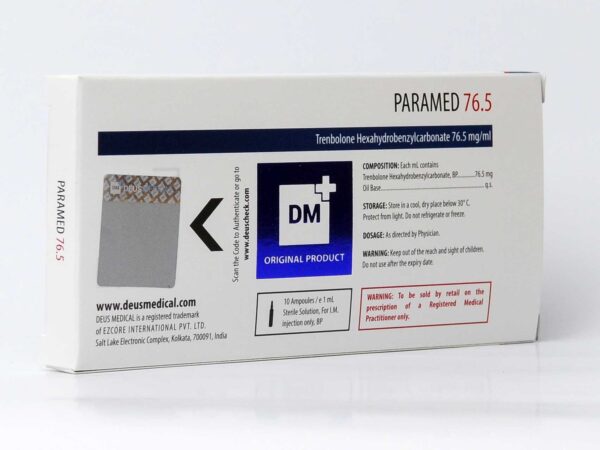 Paramed 76.5mg – Trenbolone Hexahydrobenzylcarbonate – Deus Medical - Image 3